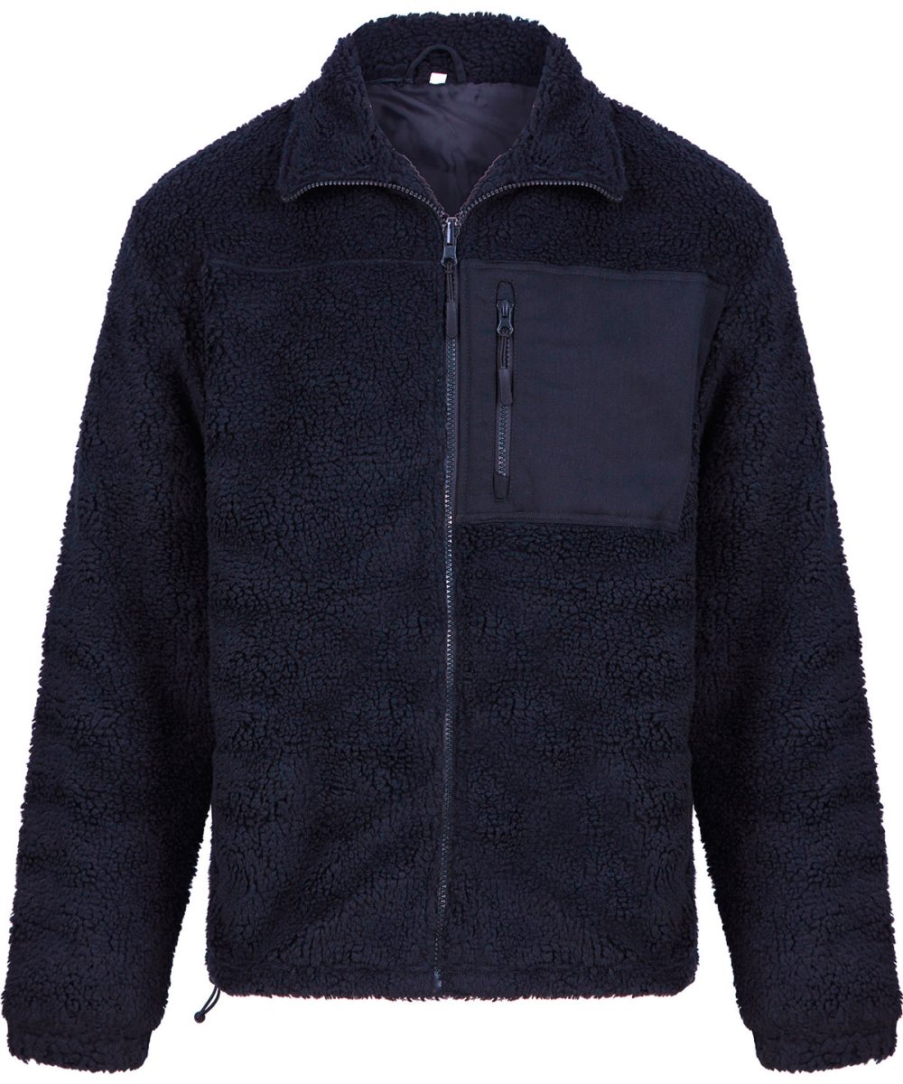 Navy Recycled sherpa fleece