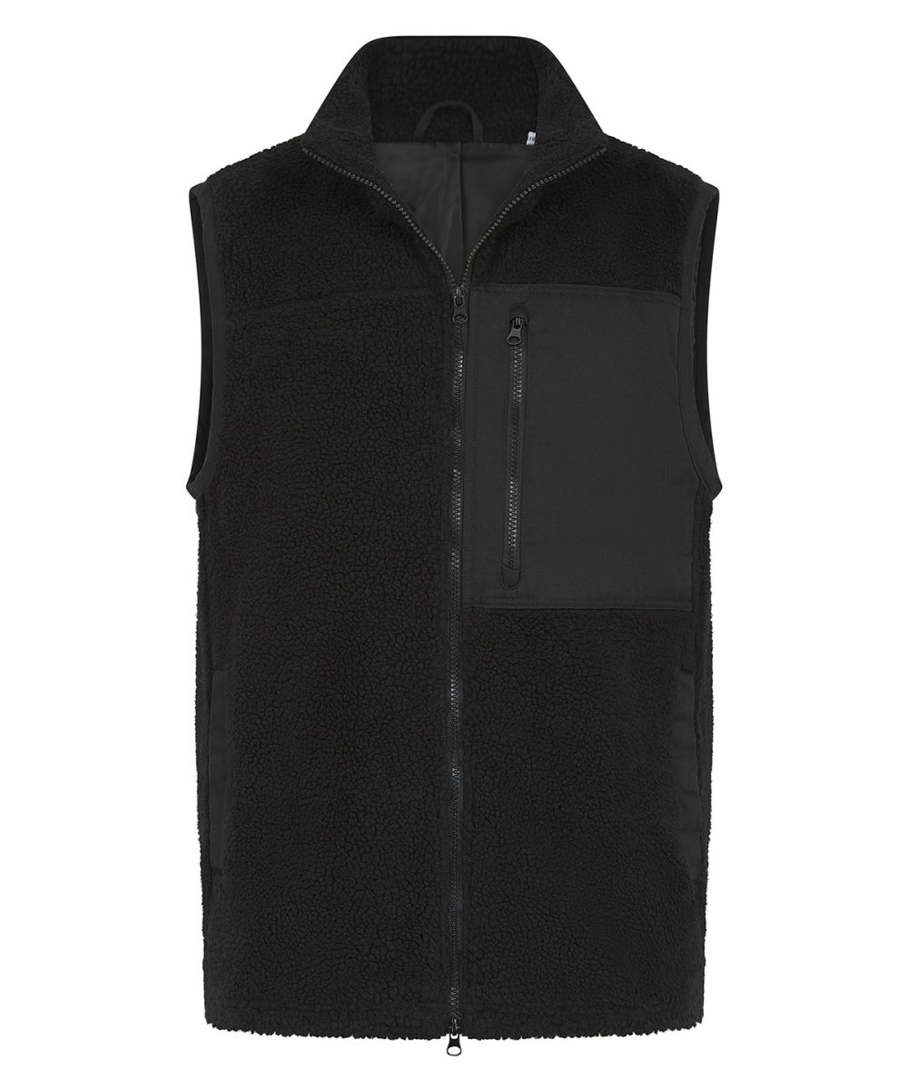 Black Recycled sherpa gilet