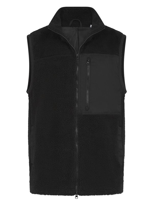 Black Recycled sherpa gilet