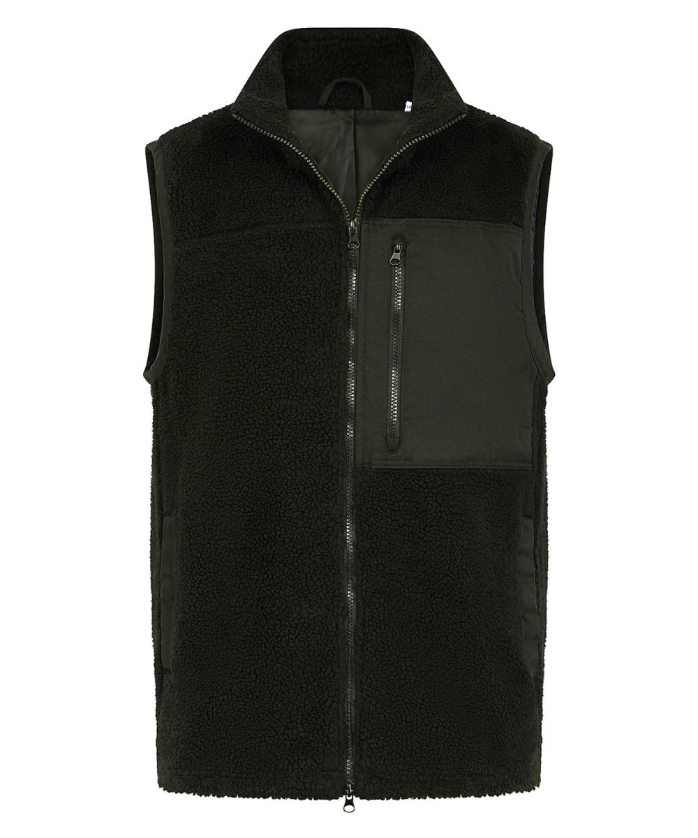 Dark Olive Recycled sherpa gilet