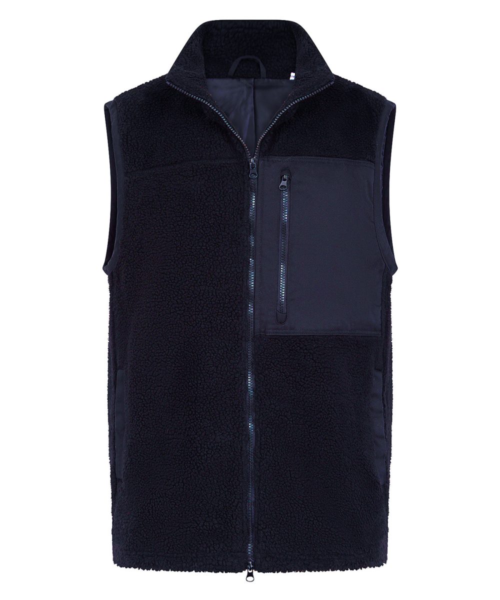 Navy Recycled sherpa gilet