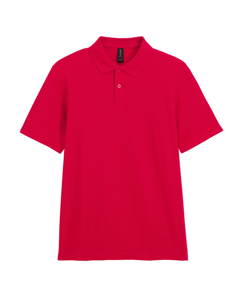Red Softstyle™ adult double piqué polo