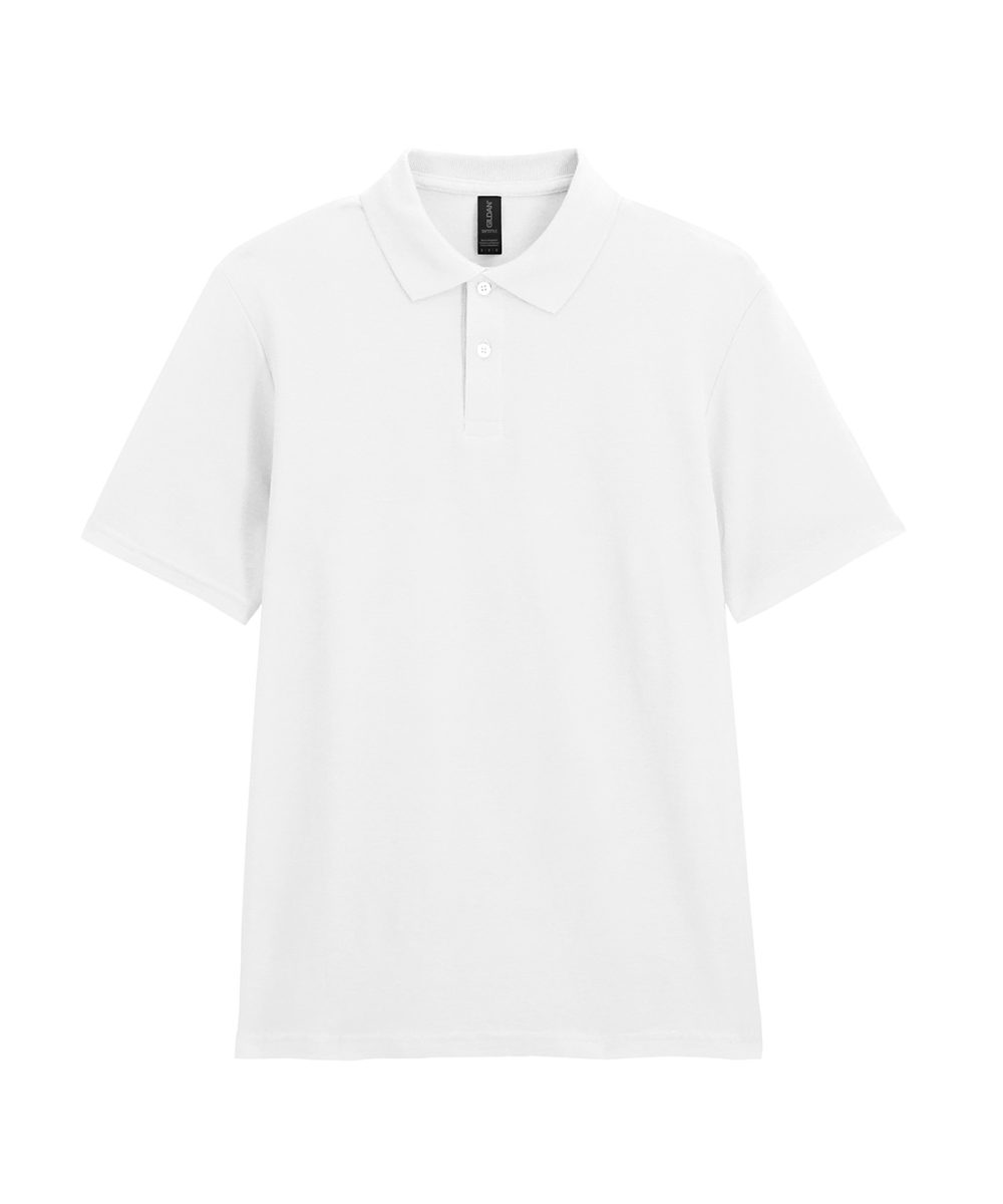 White Softstyle™ adult double piqué polo