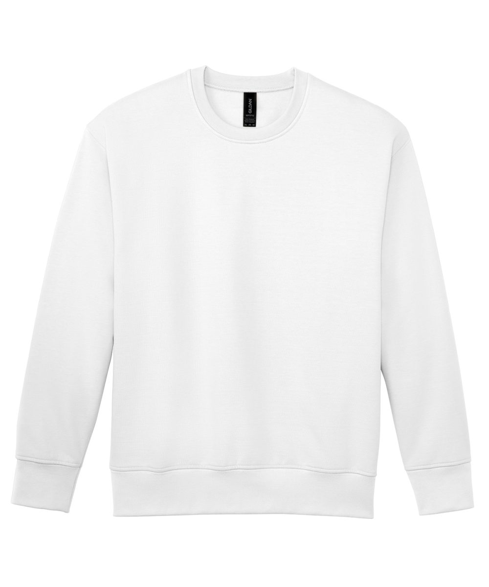 White Softstyle™ midweight fleece adult crew neck