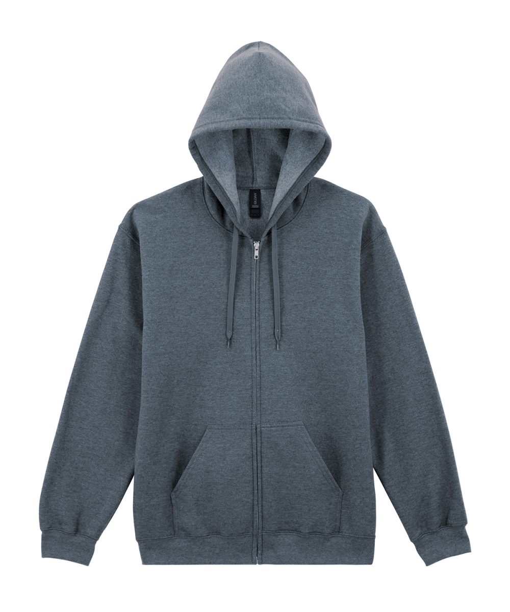 Dark Heather Softstyle™ midweight fleece adult full-zip hooded sweatshirt