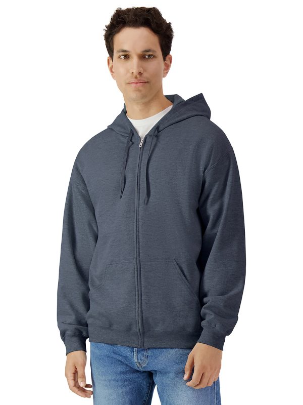 Softstyle™ midweight fleece adult full-zip hooded sweatshirt