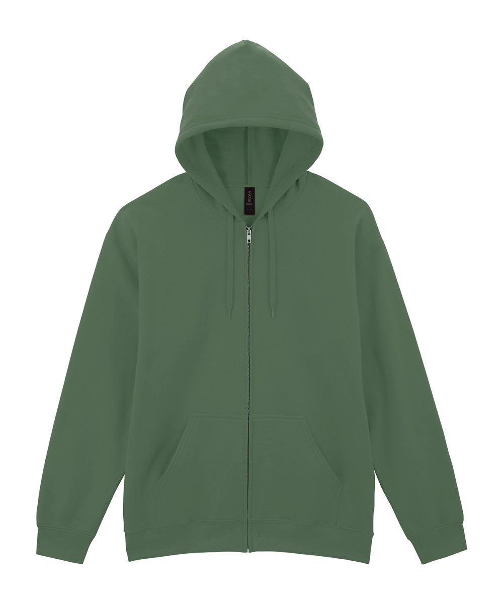 Military Green Softstyle™ midweight fleece adult full-zip hooded sweatshirt