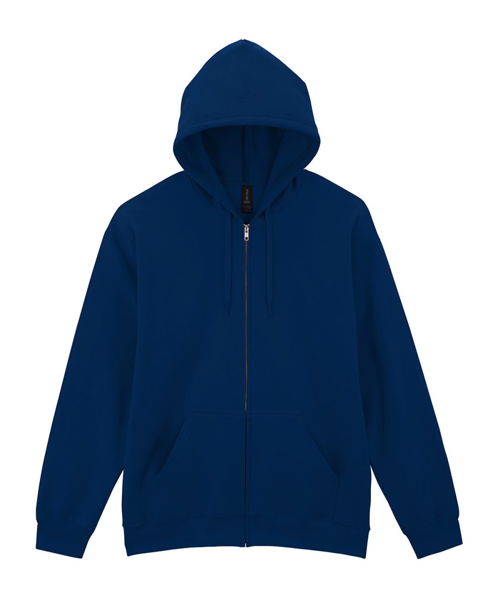 Navy Softstyle™ midweight fleece adult full-zip hooded sweatshirt