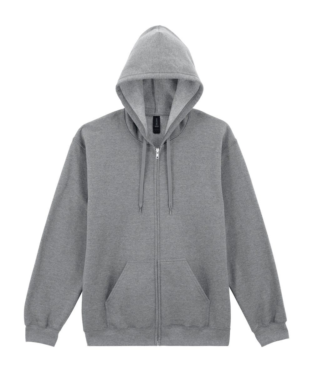 Ringspun Sport Grey Softstyle™ midweight fleece adult full-zip hooded sweatshirt