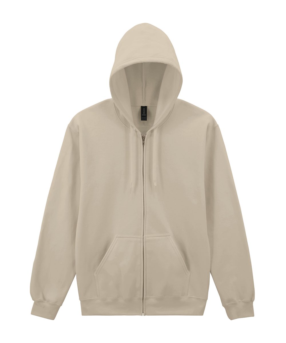 Sand Softstyle™ midweight fleece adult full-zip hooded sweatshirt