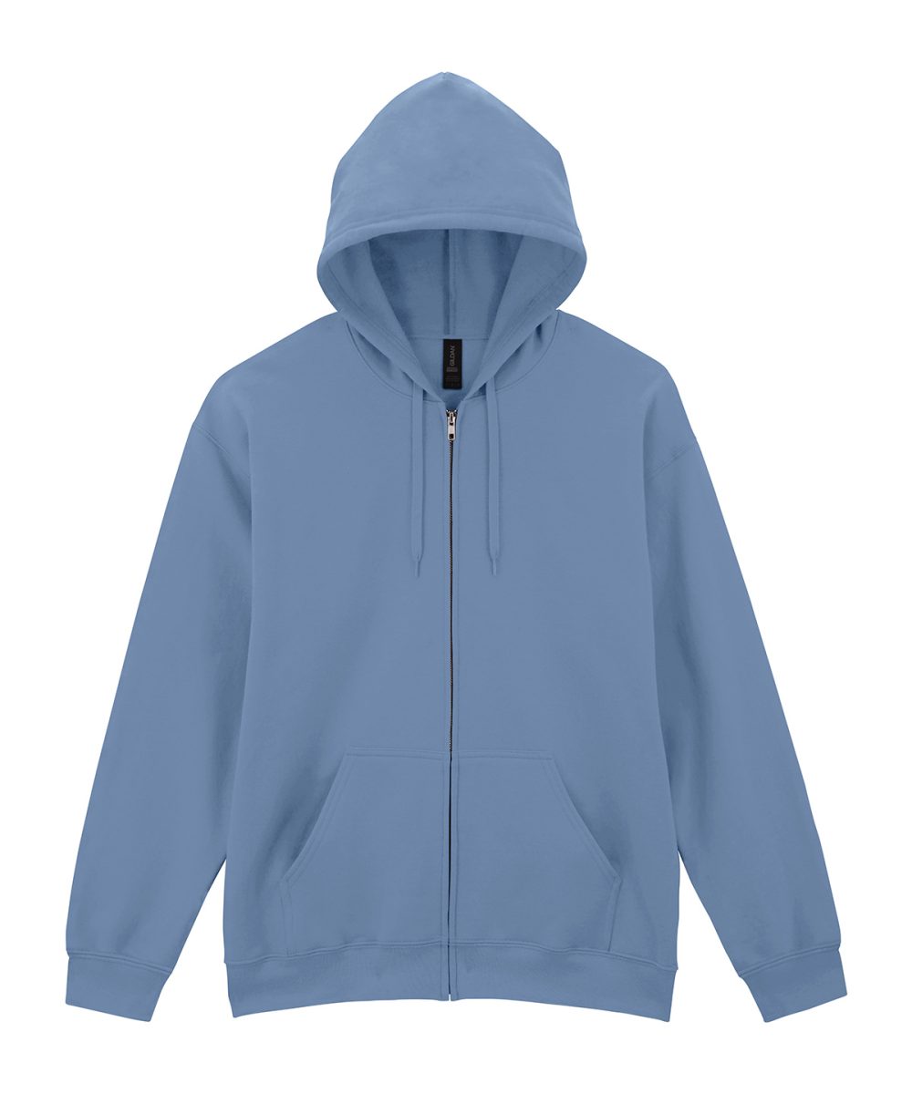 Stone Blue Softstyle™ midweight fleece adult full-zip hooded sweatshirt