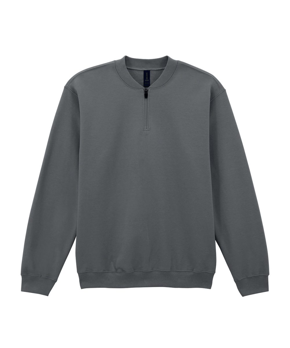 Charcoal Softstyle™ midweight adult fleece 1/4-zip sweatshirt