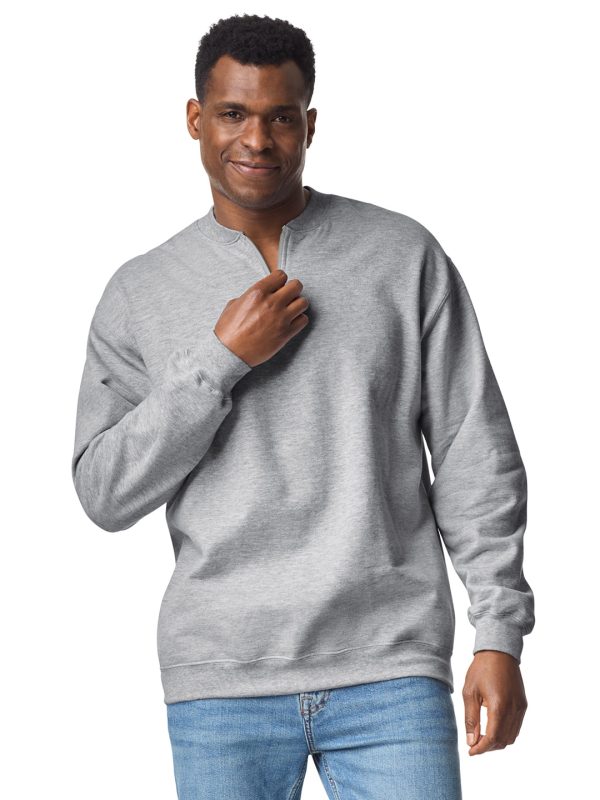 Softstyle™ midweight adult fleece 1/4-zip sweatshirt