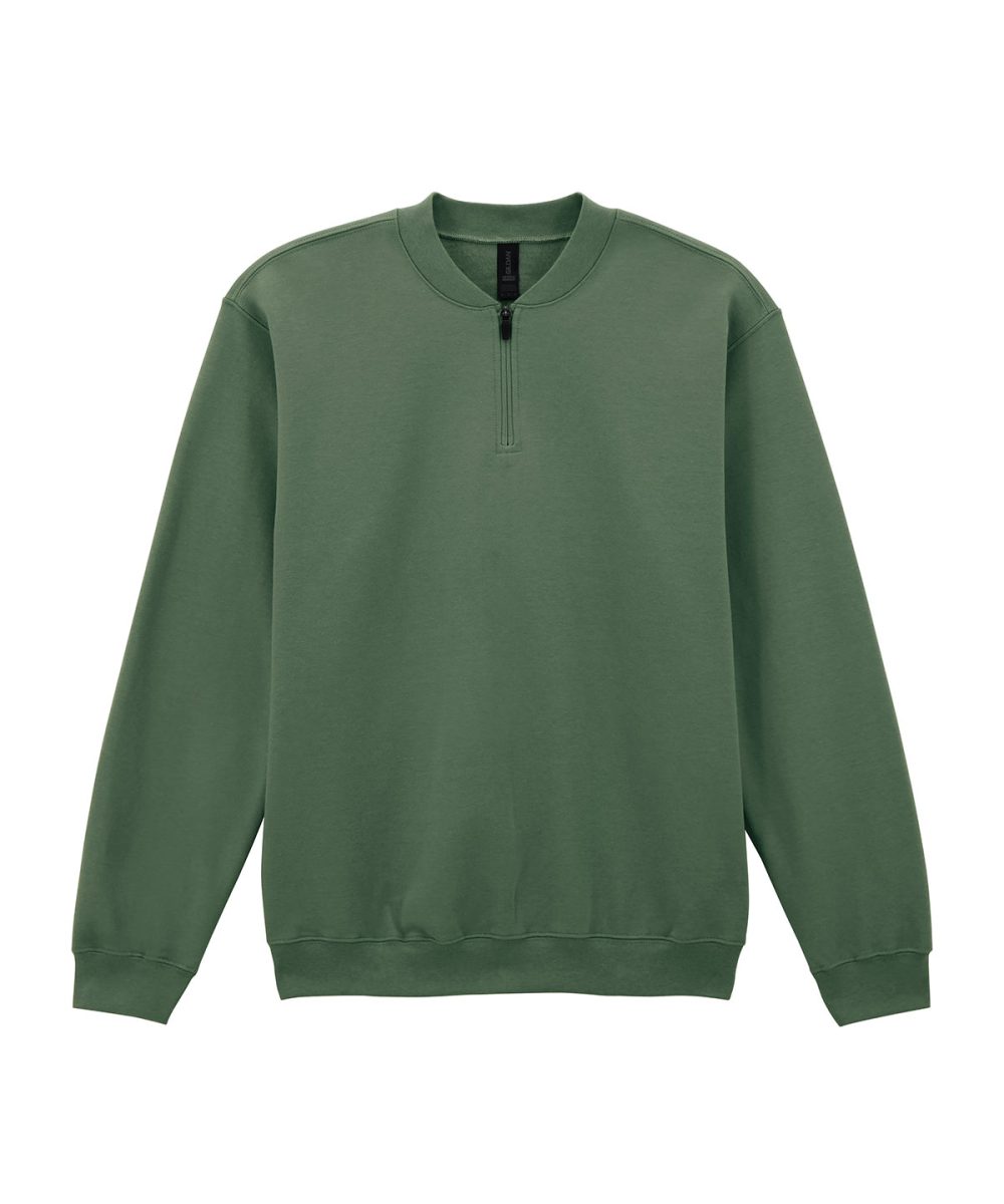 Military Green Softstyle™ midweight adult fleece 1/4-zip sweatshirt