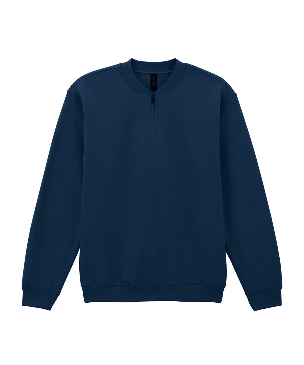 Navy Softstyle™ midweight adult fleece 1/4-zip sweatshirt