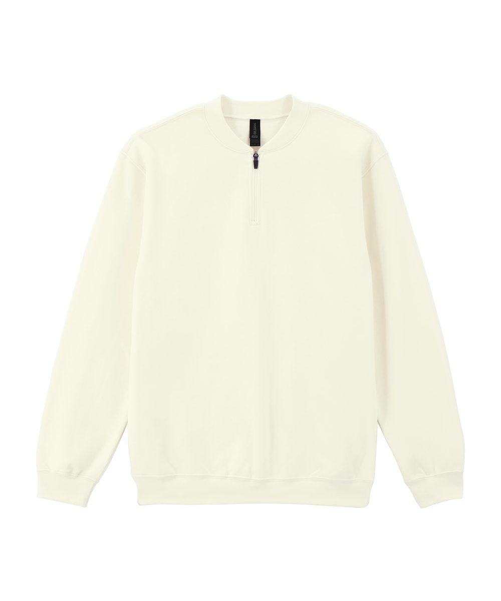 Off White Softstyle™ midweight adult fleece 1/4-zip sweatshirt