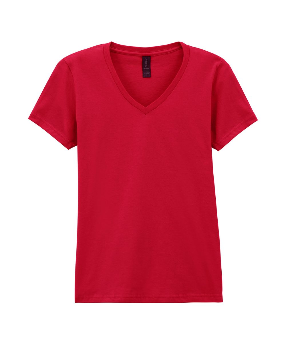 Cherry Red Softstyle™ women's v-neck t-shirt