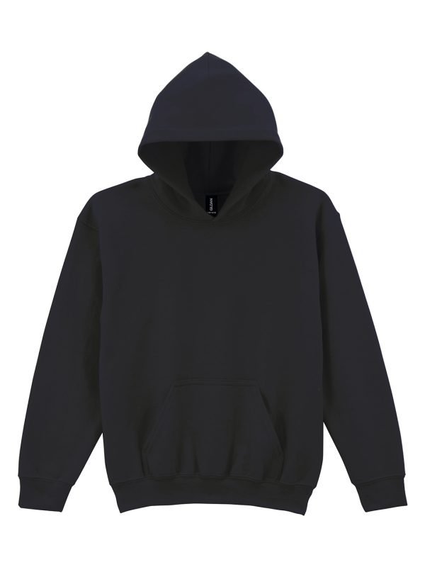 Black Heavy Blend™ youth hooded sweatshirt