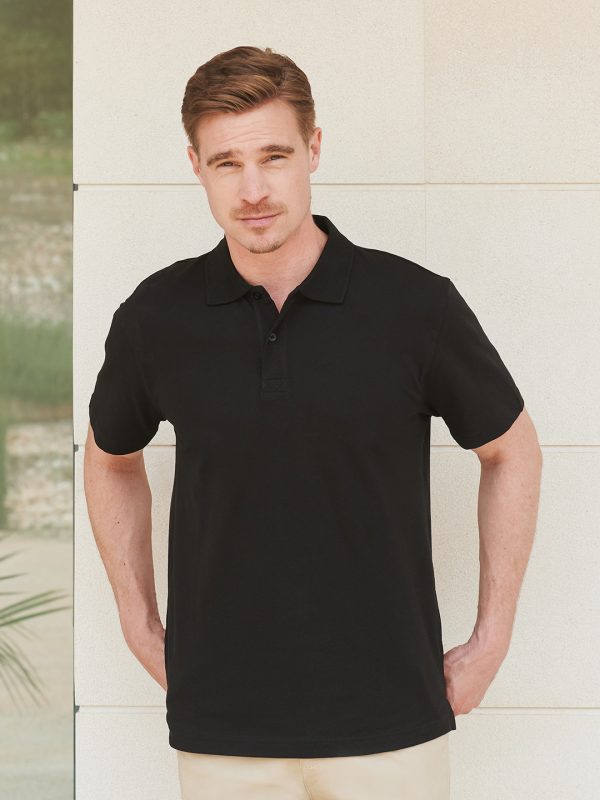 Stretch piqué polo shirt