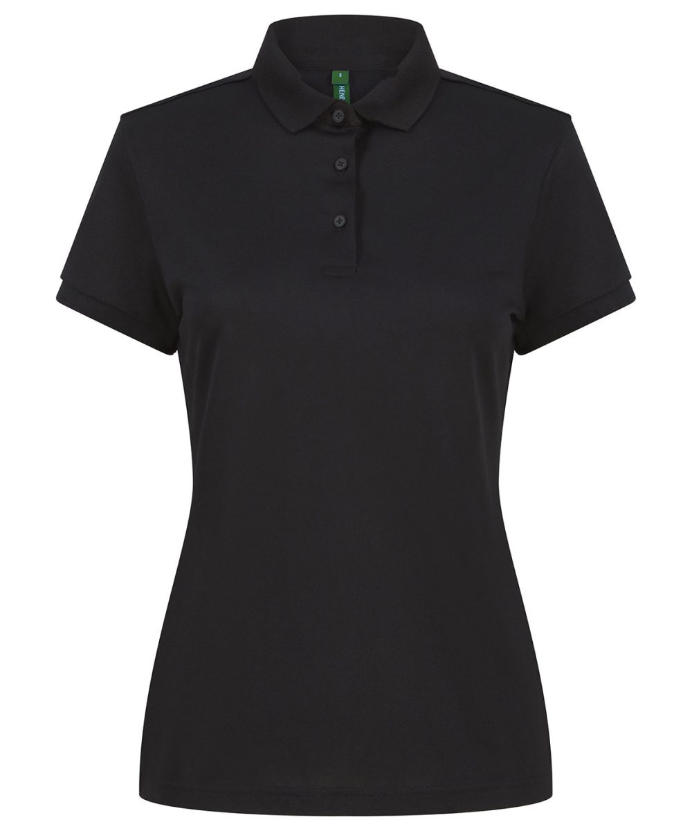 Black Women’s recycled polyester polo shirt