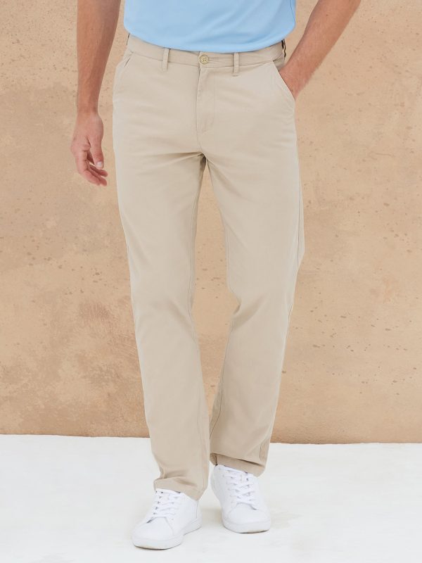 Stretch chinos with flex waistband