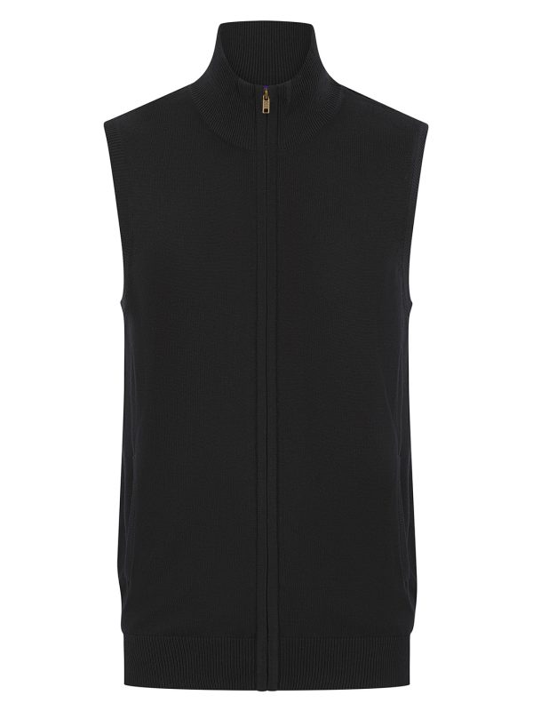 Black Sleeveless zip-through jumper