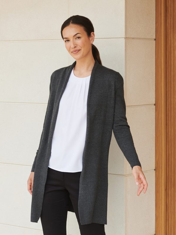 Women's longline open cardigan