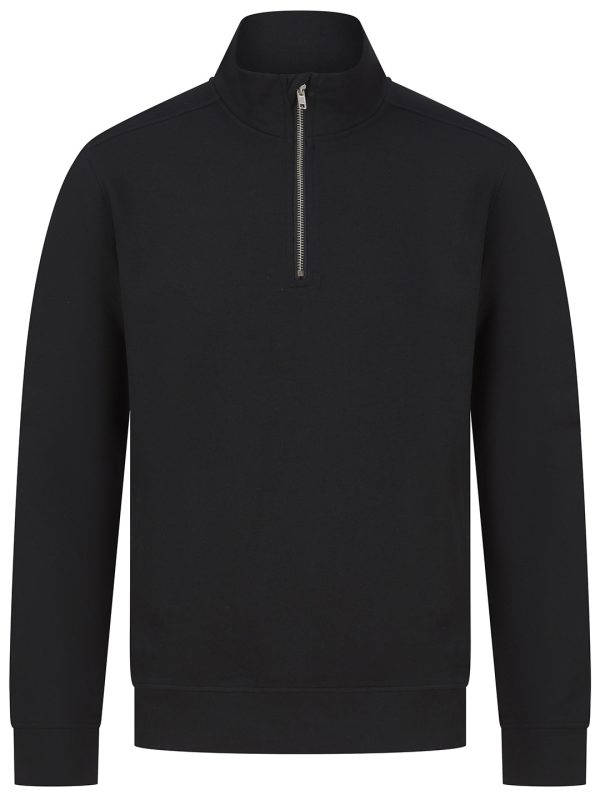 Black Unisex sustainable ¼-zip sweatshirt