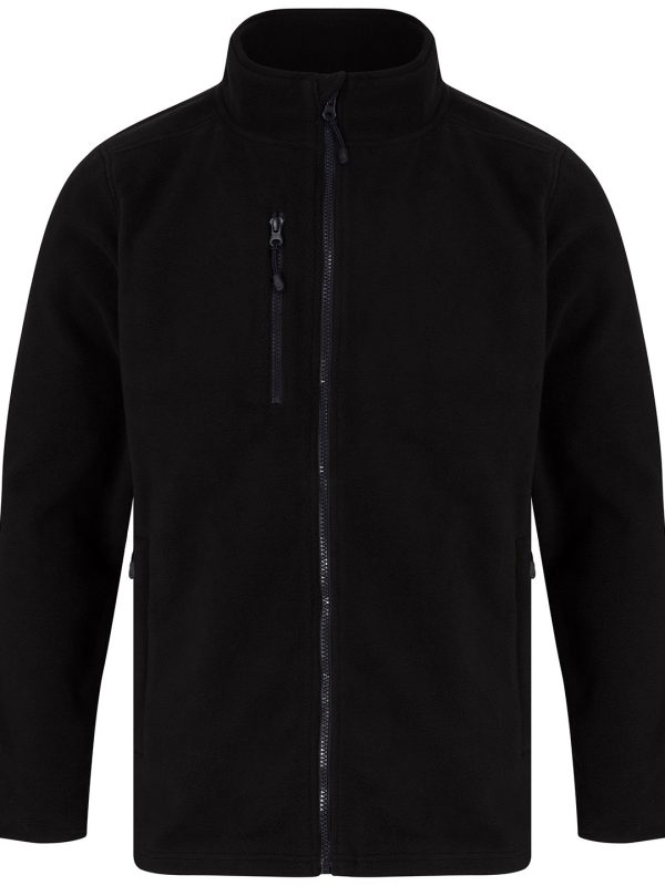 Black Recycled polyester microfleece jacket