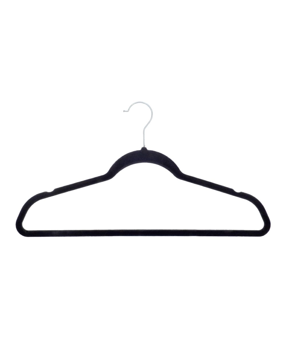 Black Velvet-effect coat hangers (25-pack)