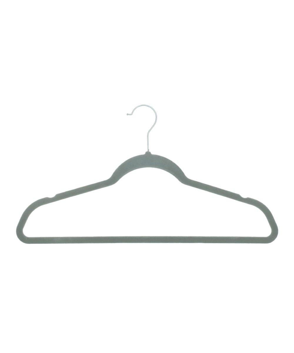 Grey Velvet-effect coat hangers (25-pack)