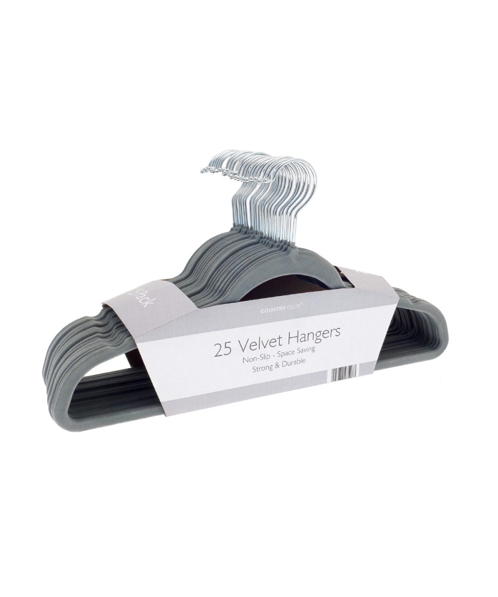 Velvet-effect coat hangers (25-pack)