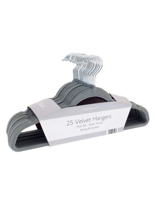 Velvet-effect coat hangers (25-pack)