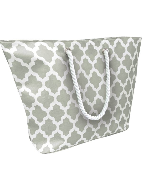 Grey/White Beach cool bag