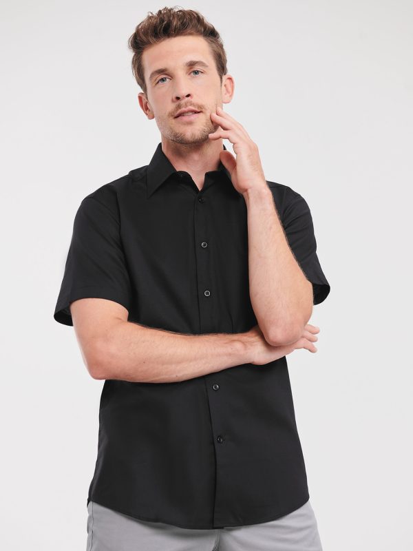 Short sleeve easycare tailored Oxford shirt