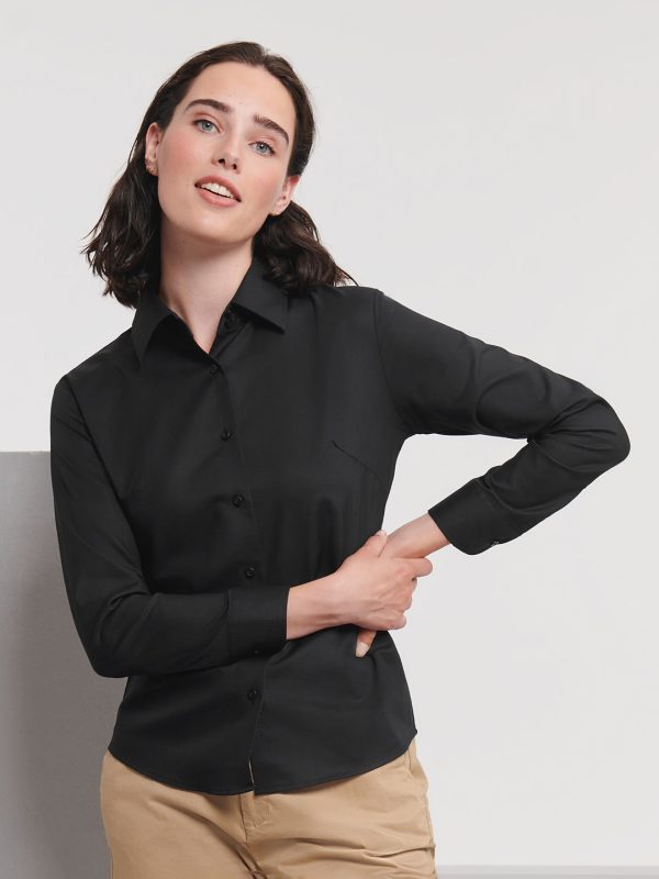 Women's long sleeve easycare Oxford shirt