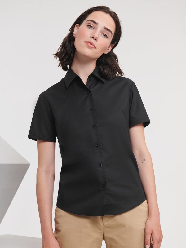 Women's short sleeve Oxford shirt