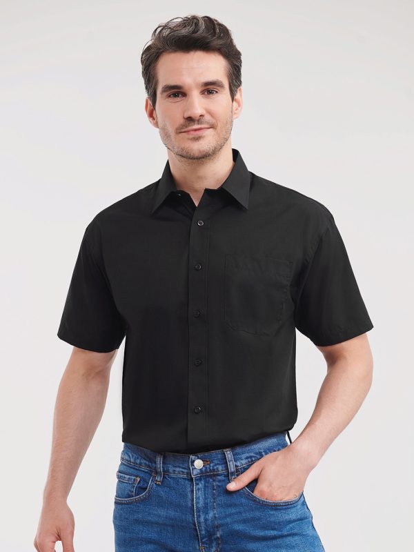 Short sleeve polycotton easycare poplin shirt