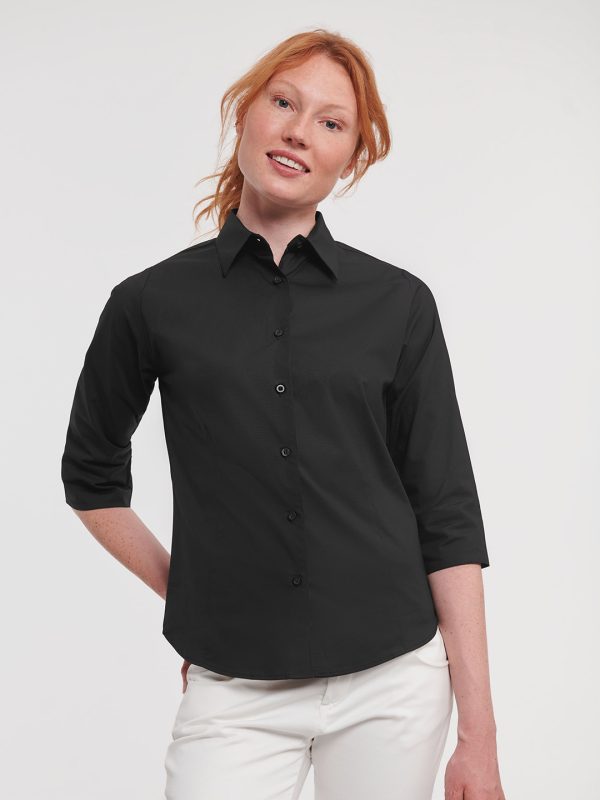 Women's ¾ sleeve easycare fitted shirt