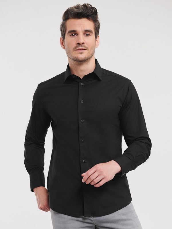 Long sleeve easycare fitted shirt