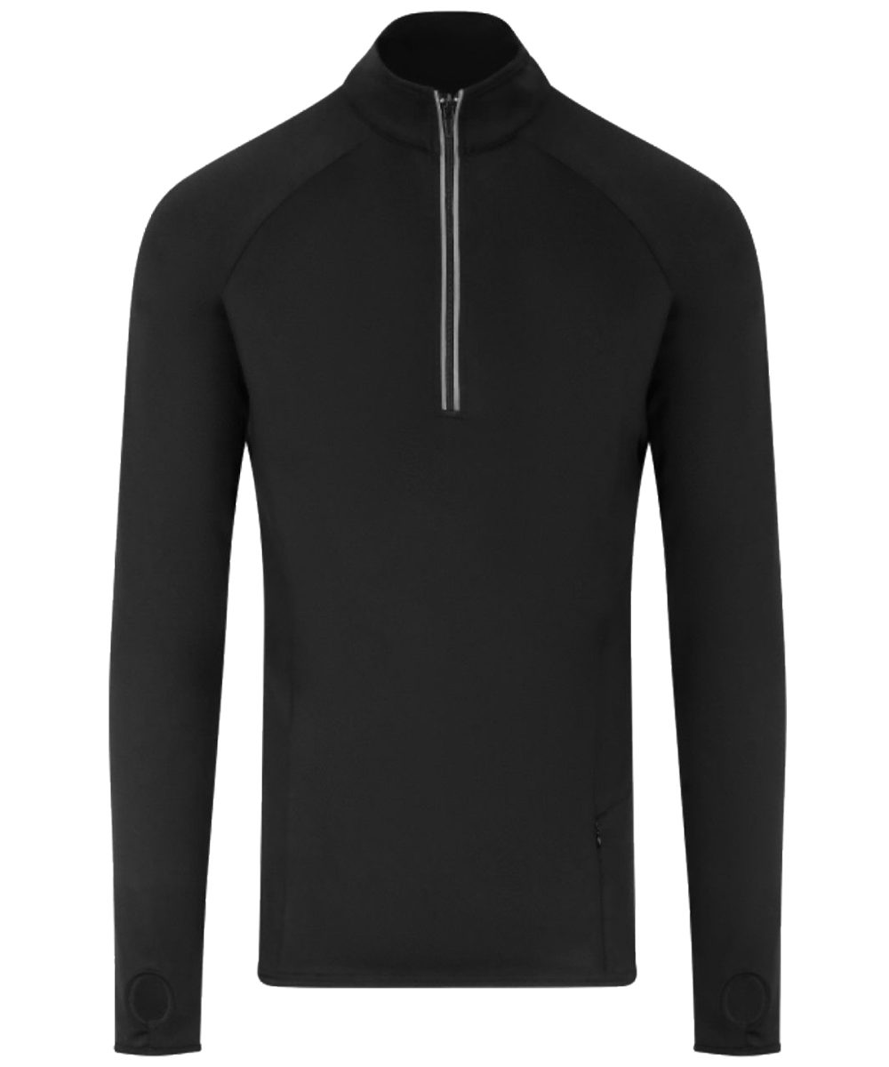 Jet Black Cool Flex long half-zip top