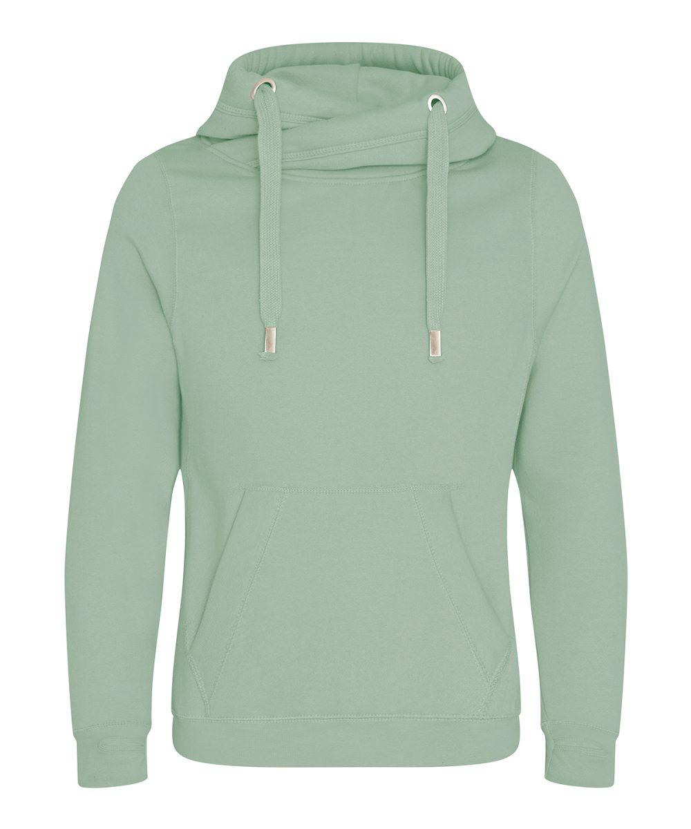 Dusty Green Cross neck hoodie