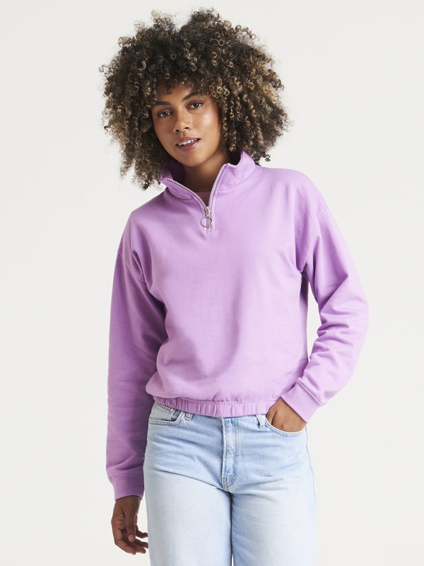 Women's cropped ¼-zip sweat