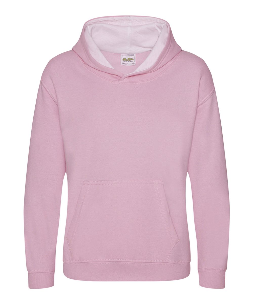 Baby Pink/Arctic White Kids varsity hoodie