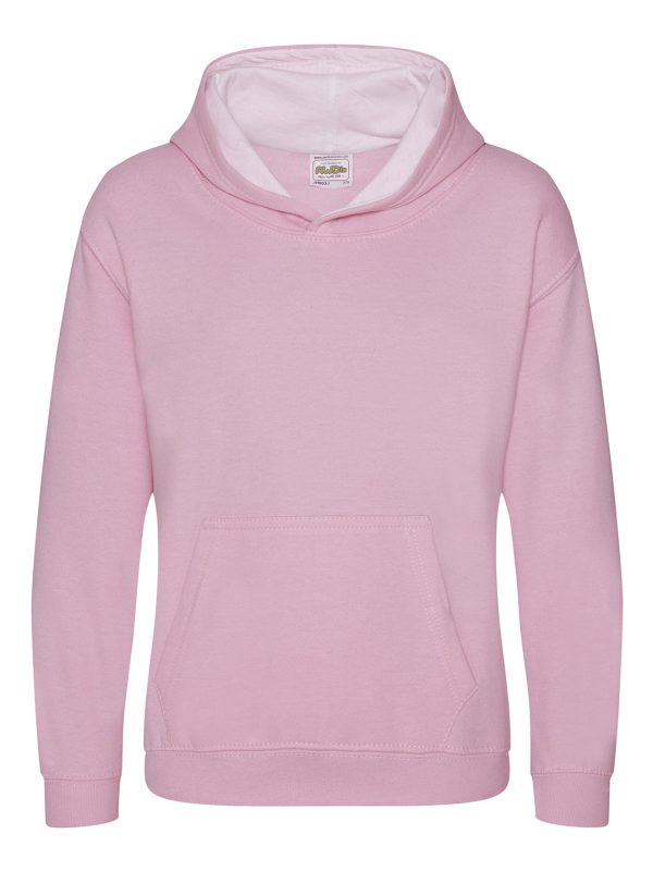 Baby Pink/Arctic White Kids varsity hoodie