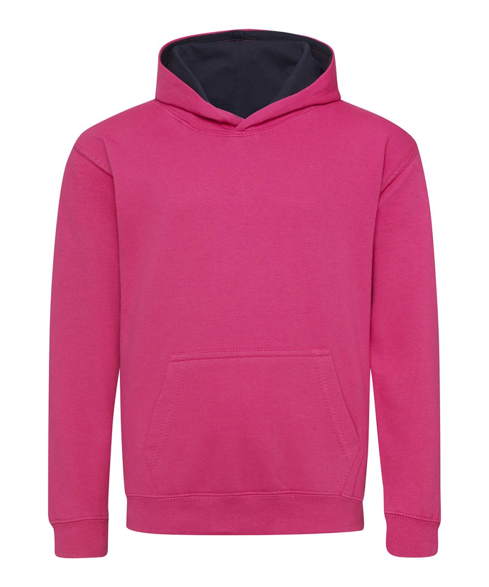 Hot Pink/French Navy Kids varsity hoodie