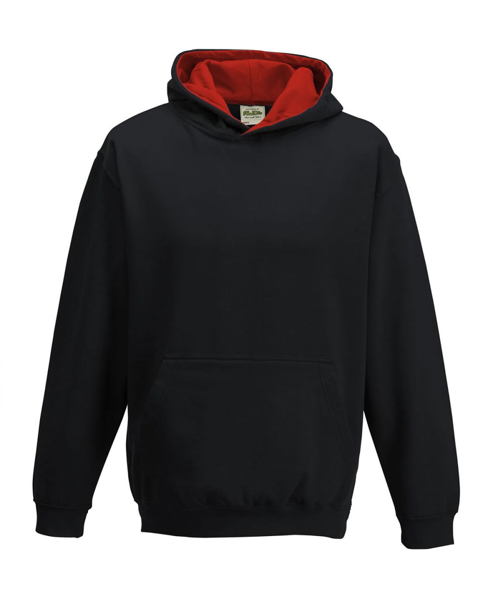 Jet Black/Fire Red Kids varsity hoodie