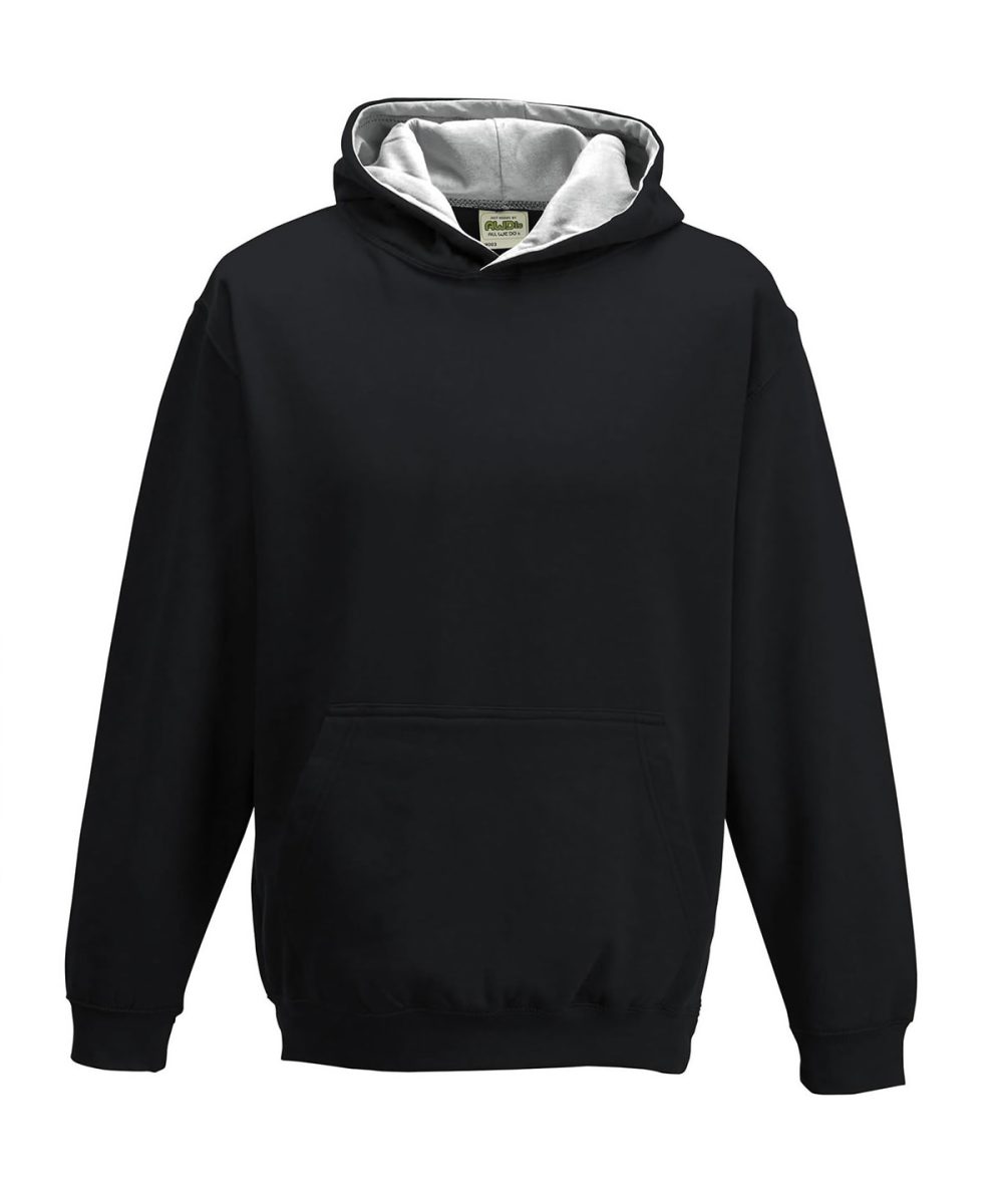 Jet Black/Heather Grey Kids varsity hoodie