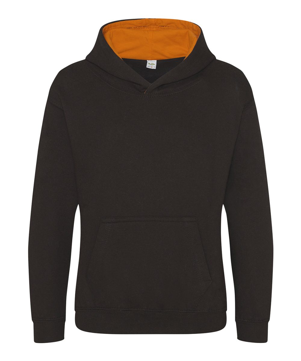 Jet Black/Orange Crush Kids varsity hoodie