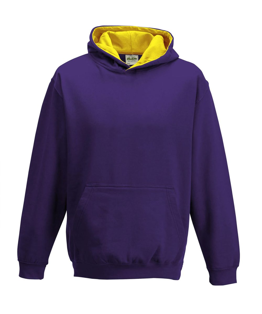 Purple/Sun Yellow Kids varsity hoodie